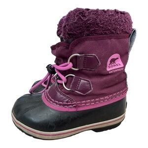 Sorel Kids Plum and Pink Winter Boots